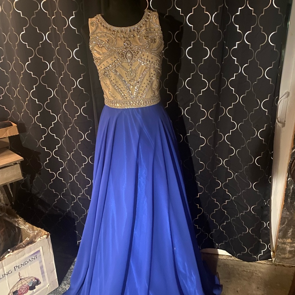 Blue hand tailored gown